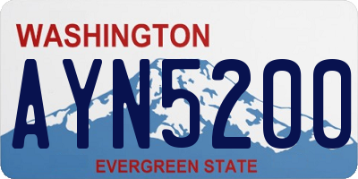 WA license plate AYN5200