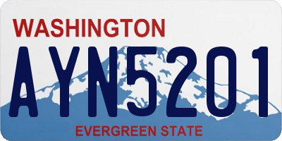 WA license plate AYN5201