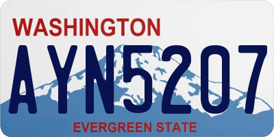 WA license plate AYN5207