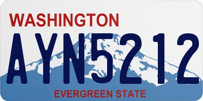 WA license plate AYN5212