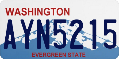 WA license plate AYN5215