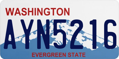 WA license plate AYN5216
