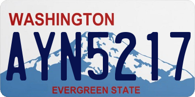 WA license plate AYN5217
