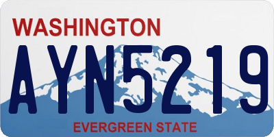 WA license plate AYN5219