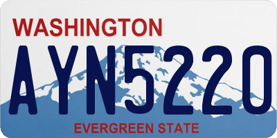 WA license plate AYN5220