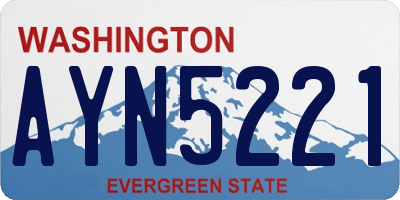 WA license plate AYN5221