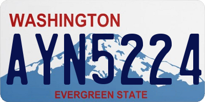 WA license plate AYN5224