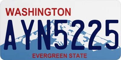 WA license plate AYN5225