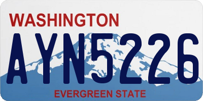 WA license plate AYN5226