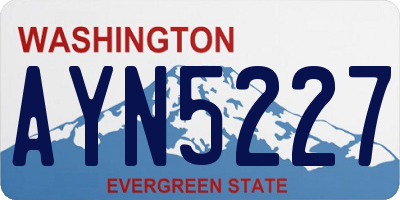 WA license plate AYN5227