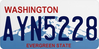 WA license plate AYN5228