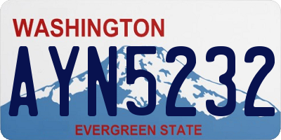 WA license plate AYN5232