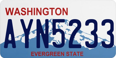 WA license plate AYN5233