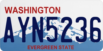 WA license plate AYN5236