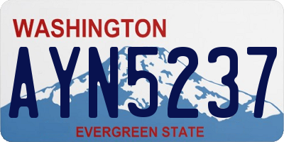 WA license plate AYN5237
