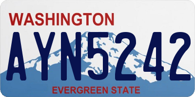 WA license plate AYN5242