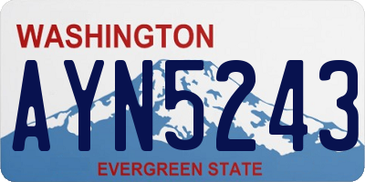 WA license plate AYN5243