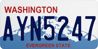 WA license plate AYN5247