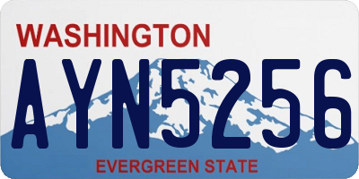 WA license plate AYN5256