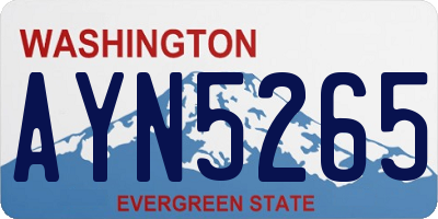 WA license plate AYN5265