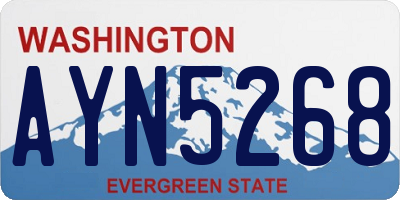 WA license plate AYN5268