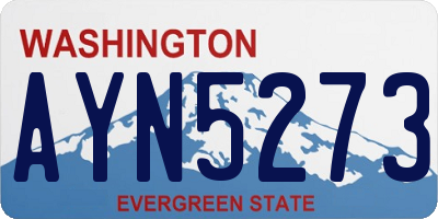 WA license plate AYN5273