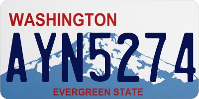 WA license plate AYN5274