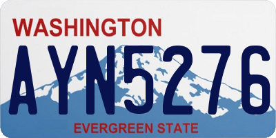 WA license plate AYN5276