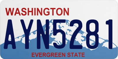 WA license plate AYN5281