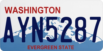 WA license plate AYN5287
