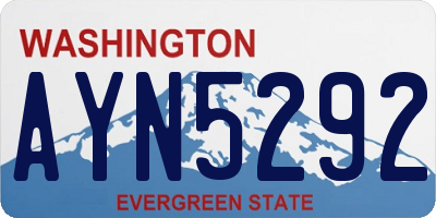 WA license plate AYN5292