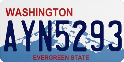 WA license plate AYN5293
