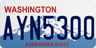 WA license plate AYN5300