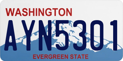 WA license plate AYN5301