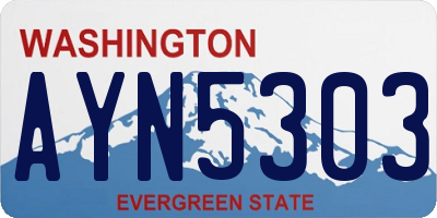 WA license plate AYN5303