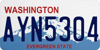 WA license plate AYN5304