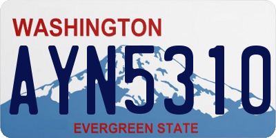 WA license plate AYN5310