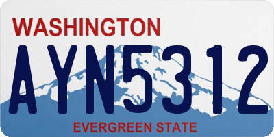 WA license plate AYN5312