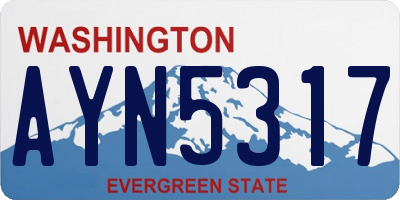 WA license plate AYN5317