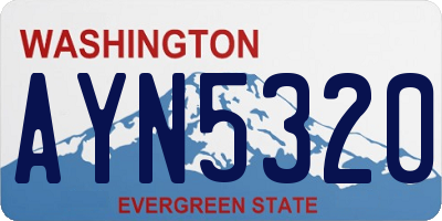 WA license plate AYN5320