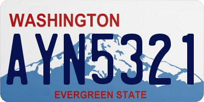 WA license plate AYN5321