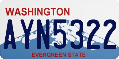 WA license plate AYN5322