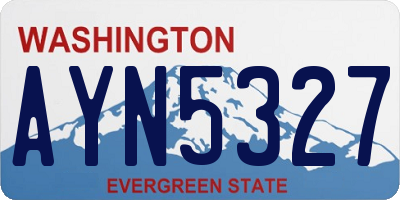 WA license plate AYN5327