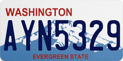WA license plate AYN5329