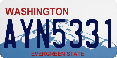 WA license plate AYN5331