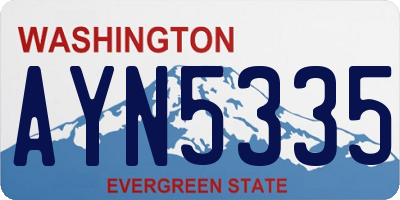 WA license plate AYN5335