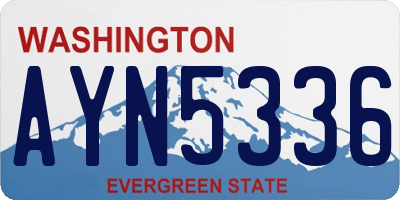 WA license plate AYN5336