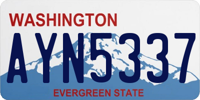 WA license plate AYN5337