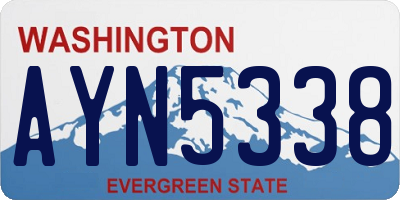 WA license plate AYN5338