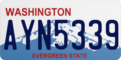 WA license plate AYN5339